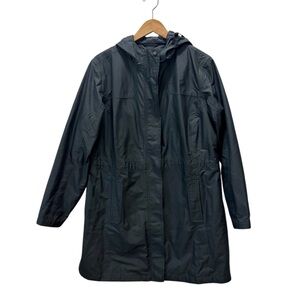 LL Bean Grey Raincoat with Quilted Liner